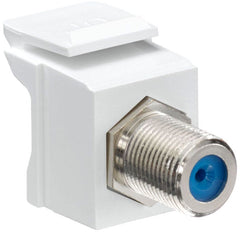 Leviton 41084-FWF QuickPort F-Type Adapter, 75 Ohm, White