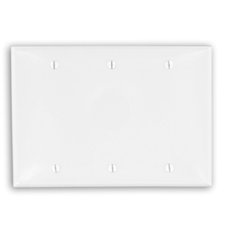 Leviton 80735-W 3 Gang White Nylon Blank Plate Standard Size