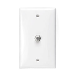 Leviton 80781-W Standard Video Wall Jack, F Connector, White