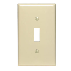 Leviton 80701-T 1-Gang Toggle Device Switch Wallplate Standard Size Light Almond