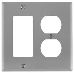 Leviton 80746-GY 1DUP/1DECORA NYL WP Standard Size Combination Wallplate