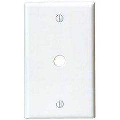 Leviton 88013 1-Gang .406 Hole Device Telephone/Cable Wall Plate, Standard Size, Thermoset, Box Mount, White