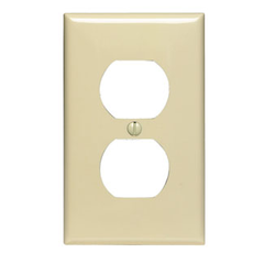 Leviton 80703-NT N8-T Standard Size Light Almond Duplex Receptacle Plate