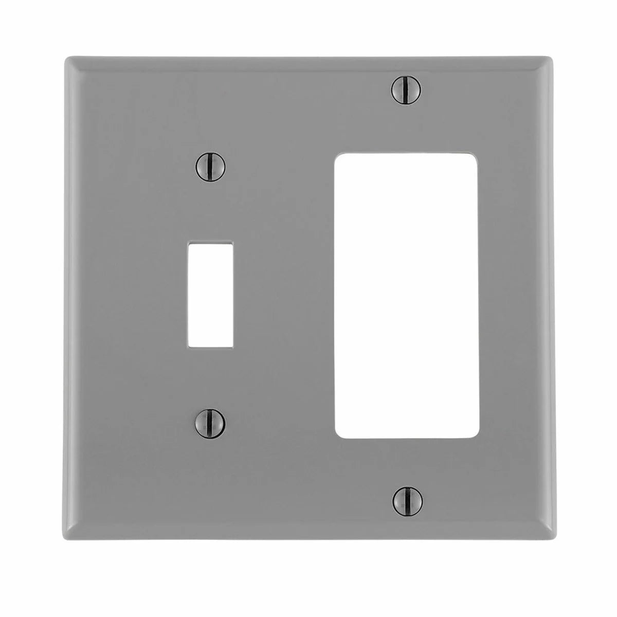 Leviton 80707-GY 2-Gang 1-Toggle Decora/GFCI Device Combination Wallplate Gray