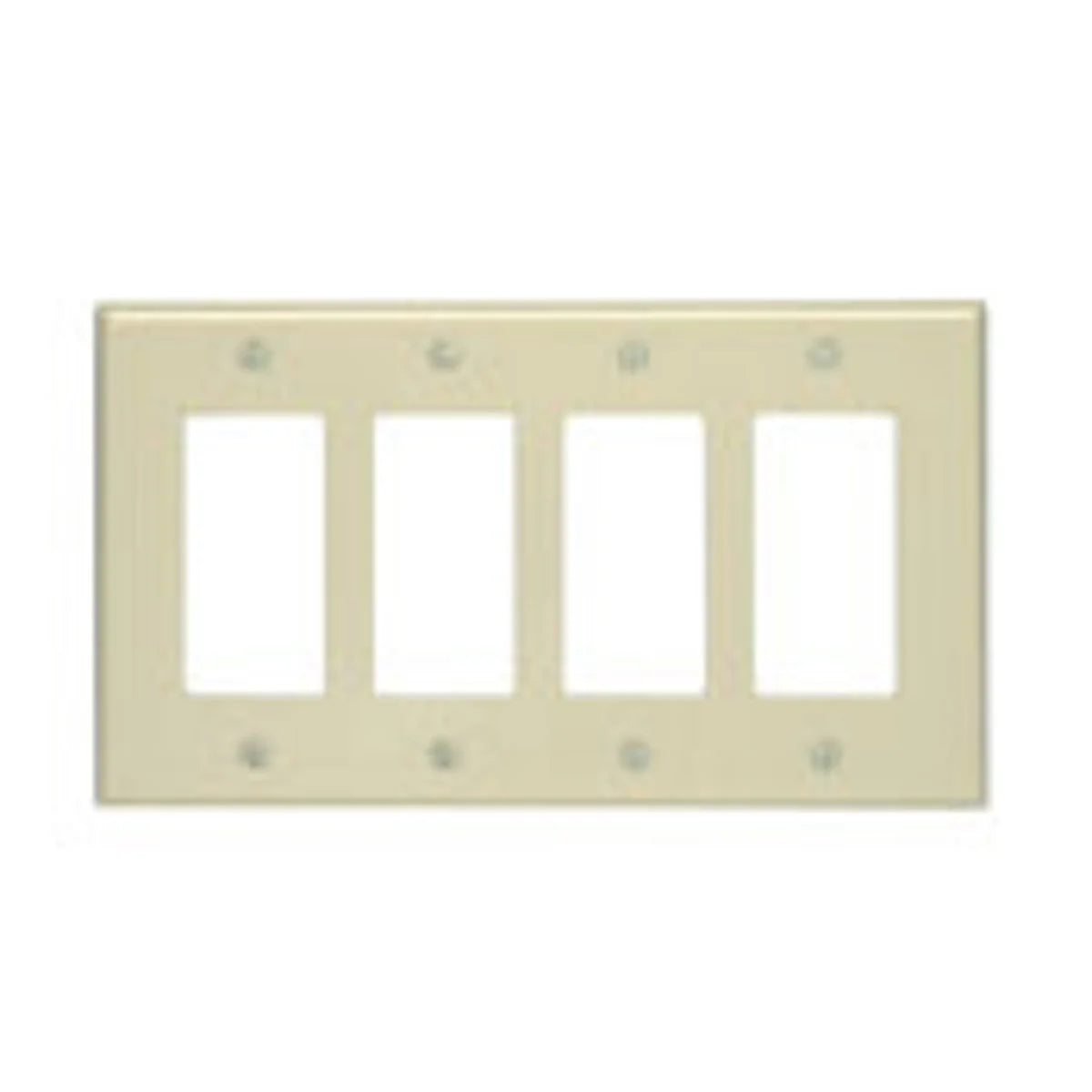 Leviton 80612-T 4-Gang Decora GFCI Device Decora Wallplate Midway Size Light Almond