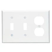 Leviton PJ21-T 3-Gang Midway Size Wallplate Combination Device 2 Toggle/1 Duplex outlet opening