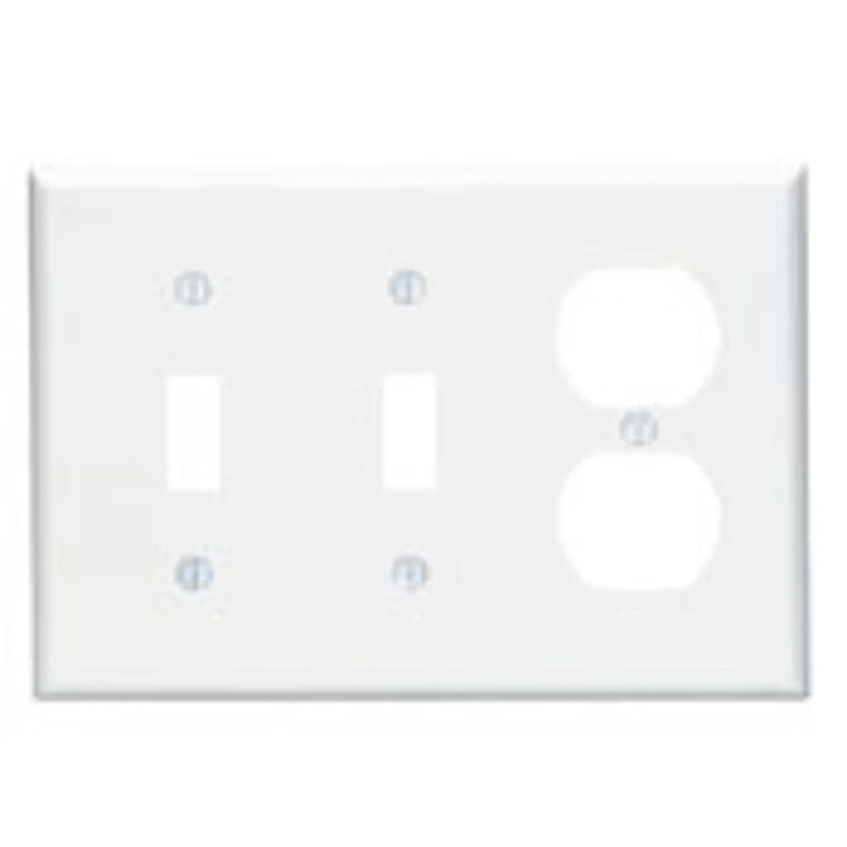 Leviton PJ21-I Combination Device 2 Toggle/1 Duplex Outlet Opening 3-Gang Midway Size Wallplate