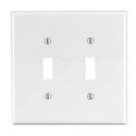 Leviton PJ2-W 2-Gang Toggle Switch Wallplate Midway Size White