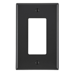 Leviton PJ26-E Decora Wallplate Midway Size Black