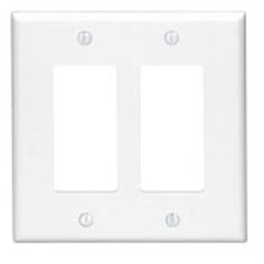 Leviton PJ262-T 2-Gang Decora/GFCI Decora Wallplate Midway Size Light Almond