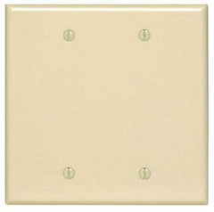 Leviton PJ23-I 2-Gang No Blank Wallplate Midway Size Ivory