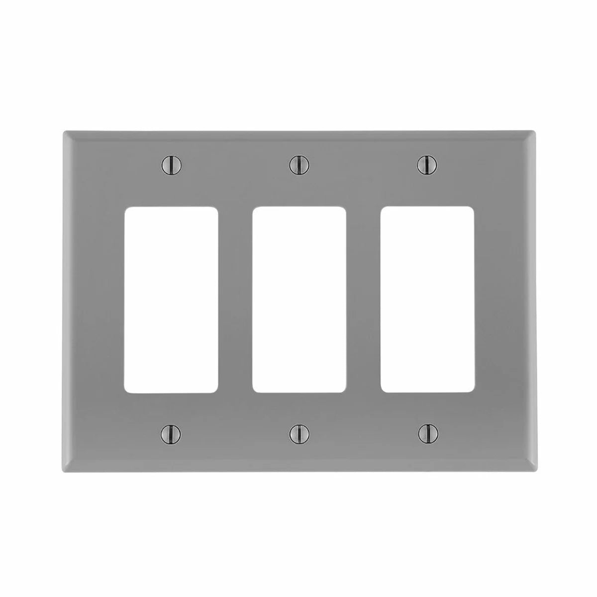 Leviton PJ263-GY 3-Gang Decora/GFCI Decora Wallplate, Midway Size, Gray