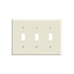 Leviton PJ3-W 3-Gang Toggle Switch Wallplate, Midway Size