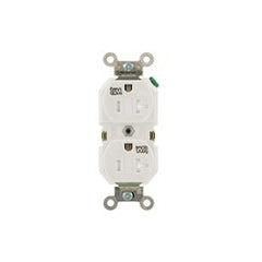 Leviton TWR20-W Duplex Receptacle Outlet, Heavy-Duty Industrial Specification Grade, Weather and Tamper-Resistant, Smooth Face, 20 Amp, 125 Volt, Back / Side Wire, NEMA 5-20R