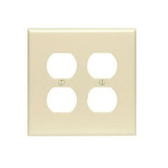 Leviton PJ82-I 2 Gang Duplex Receptacle Wallplate Midway Size Ivory