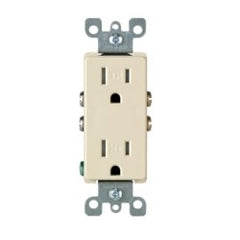 Leviton T5325-I 15 Amp 125 Volt Tamper Resistant Decora Duplex Receptacle Straight Blade Grounding