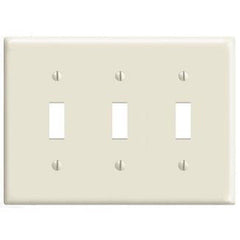 Leviton PJ3-I 3-Gang Toggle Switch Wallplate, Midway Size, Ivory