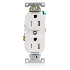 Leviton TBR15-W 15 Amp 125 Volt NEMA 5-15R 2P 3W Tamper Resistant Duplex Receptacle