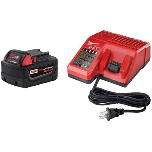 Milwaukee 48-59-1850 M18 REDLITHIUM XC 5.0 Ah Battery & Charger Starter Kit