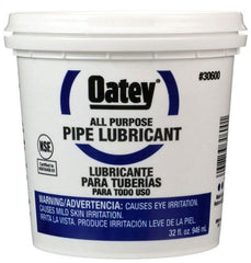 Oatey 30600 Pipe Lubricant, 32 oz, Soft Amber Paste, Off-White