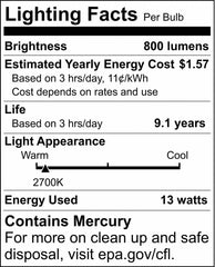 SATCO S8203 13W T2 Compact Fluorescent Light Bulb with GU24 Base