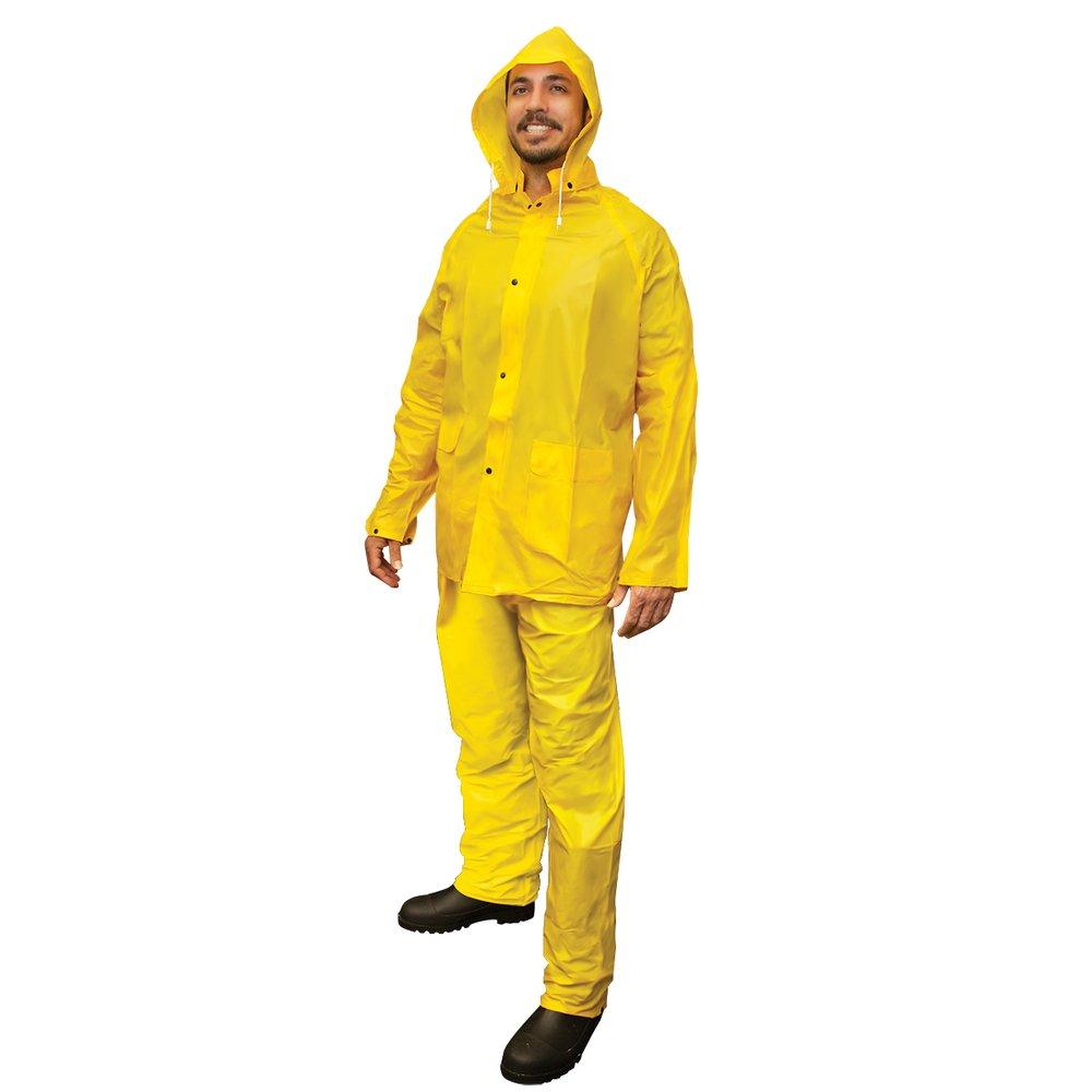 SAS Safety 6813-01 Rain Suit Heavy-Duty 0.35mm PVC/Polyester Large