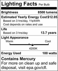 SATCO S5832 100W ED28 HID Light Bulb with Mogul Base