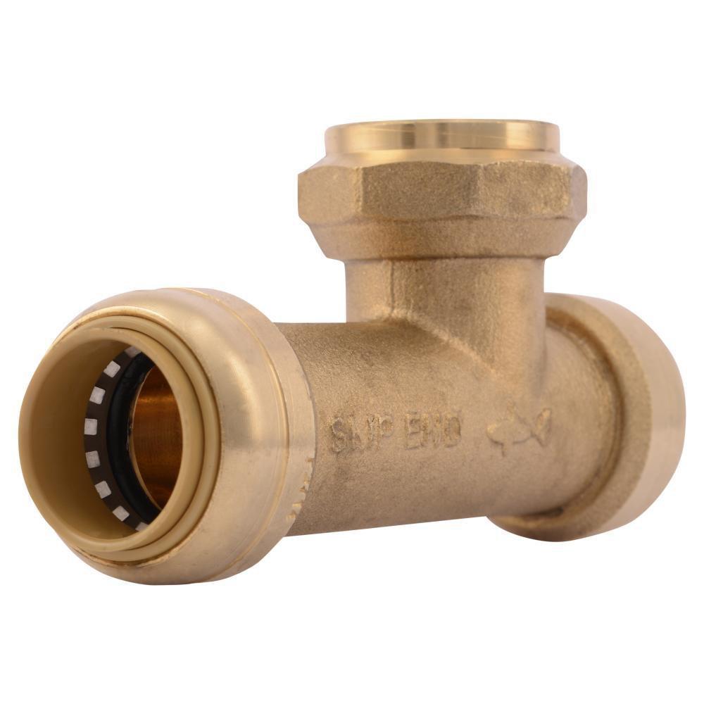 SharkBite U3486LF 3/4 in. Push x FNPT Press Brass Tee