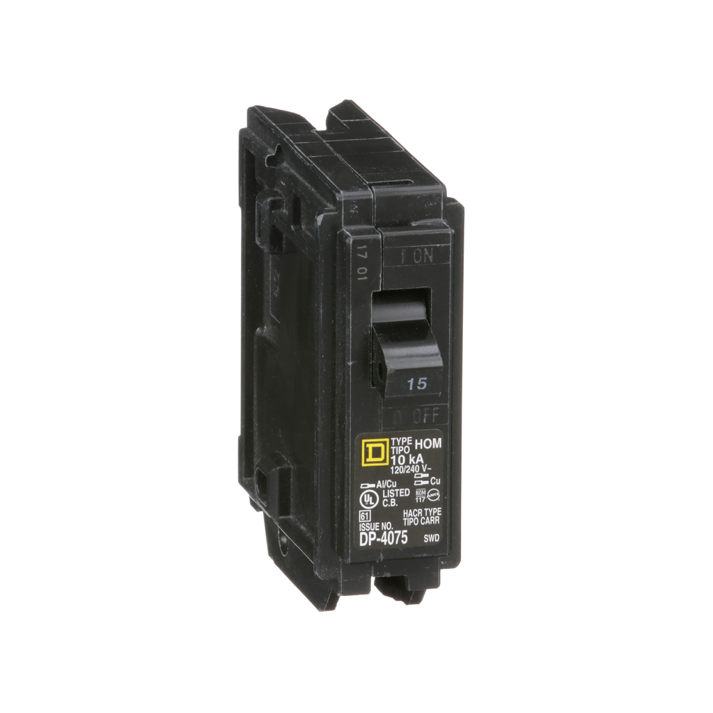 Square D HOM115 Miniature Circuit Breaker 15 Amp 120/240 Volt