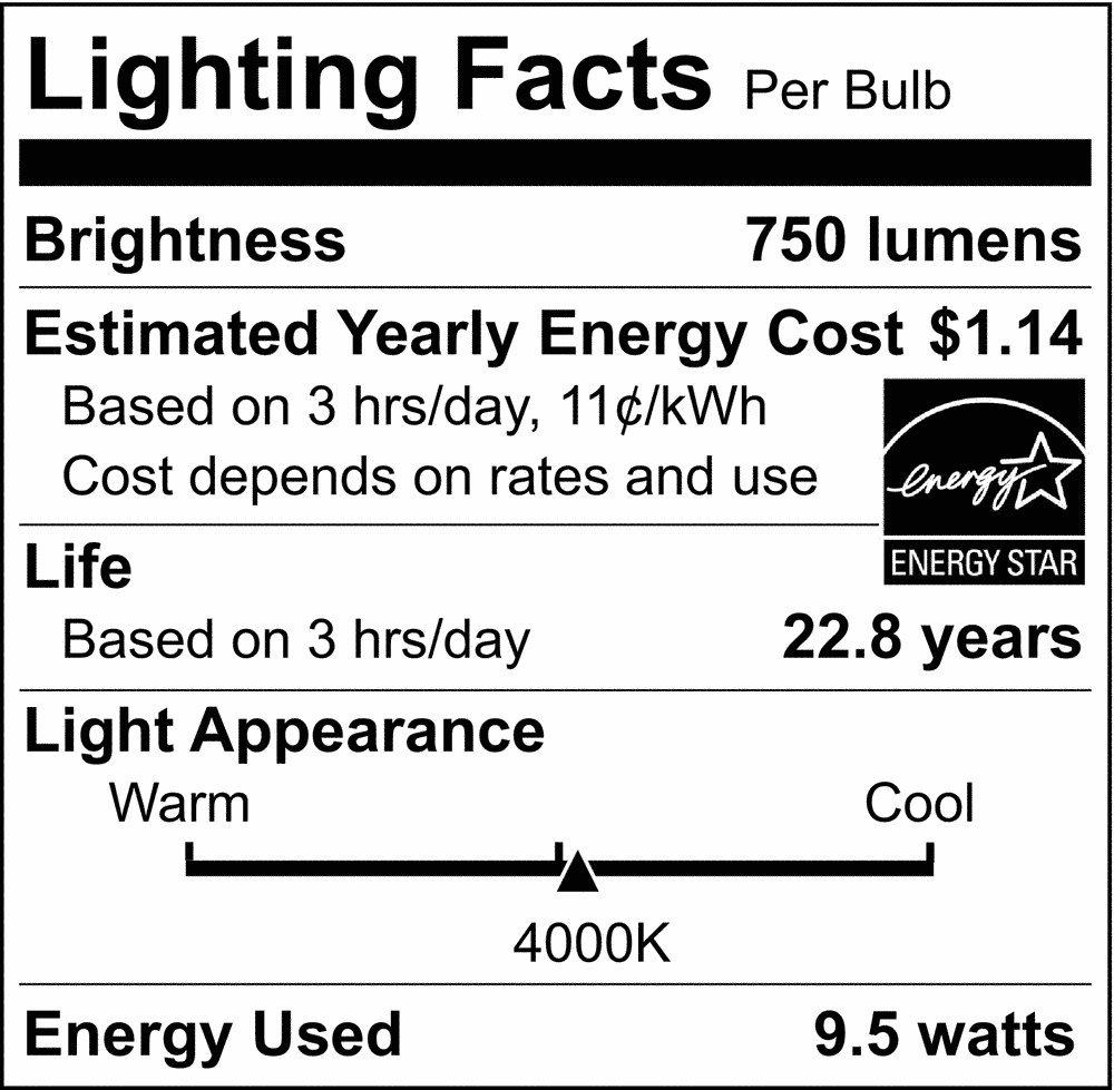 SATCO S9622 9.5W BR30 Dimmable LED Light Bulb with Medium Base