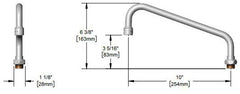 T&S Brass 061X Swing Nozzle 26.3 GPM 10 Length 3-5/8 Clearance