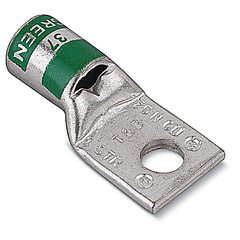 ABB 54148 Copper 1-Hole Lug - Standard Barrel - Green - #1AWG, 3/8bolt