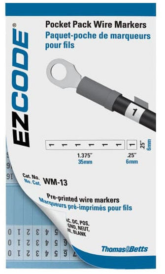 ABB WM-A-Z Thomas & Betts WM-A-Z Standard Wire Marker Book, Vinyl Cloth (10 Markers each, A thru Z, +, -, and 0 thru 15)