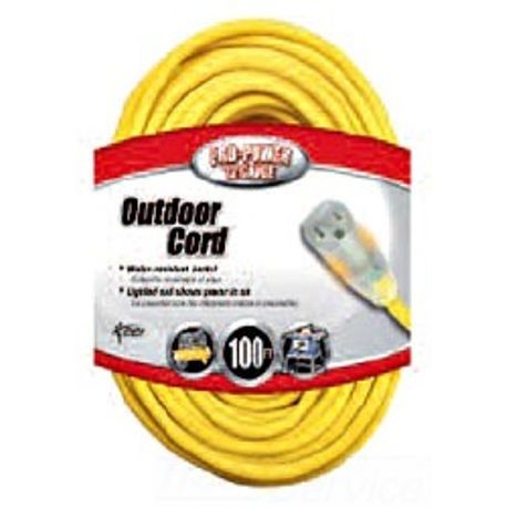 Cord 02589-00-02 Extension Cord 12 ga/3 Conductor 100 ft NEMA 5-15P Plug 125 Volts