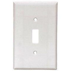 EATON 2034W Mid-Sized Wallplate, 1 Gangs, Thermoset, White