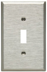 EATON 93971-BOX Wallplate Mid-Sized Toggle Switch 1 Gang Stainless Steel