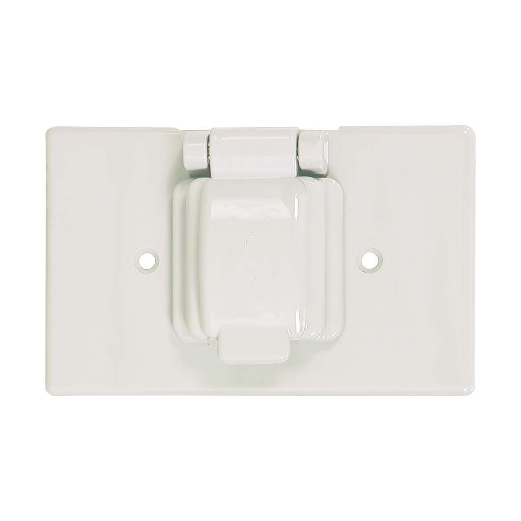 Crouse-Hinds S1961W-SP Wiring Devices 1-Gang White Stay Open Lid Single Receptacle/Combination Device Cover