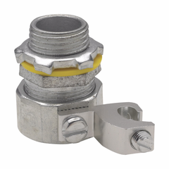 Crouse-Hinds LTB200G Insulated Liquid Tight Straight Connector With 14 to 4 AWG Aluminum Grounding Lug 2 Inch