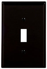 EATON PJ1BK Mid-Size Toggle Wallplate, 1-Gang, Polycarbonate, Black