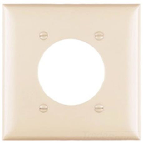 EATON PJ703V Eaton Wiring Devices PJ Series Mid-Sized Power Outlet Wallplate, 2 Gangs, 4.87 in H x 4.94 in W