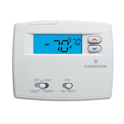 Emerson Climate Technologies 1F89-0211 White-Rodgers 2 Heat/1 Cool Digital LCD Non-Programmable Thermostat, 45 to 90 Deg F, 0 to 30VAC