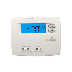 Emerson Climate Technologies 1F89-0211 White-Rodgers 2 Heat/1 Cool Digital LCD Non-Programmable Thermostat, 45 to 90 Deg F, 0 to 30VAC