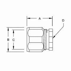 Hubbell 1503 RACO 3PC-CONDUIT COUPLING 3/4 TS