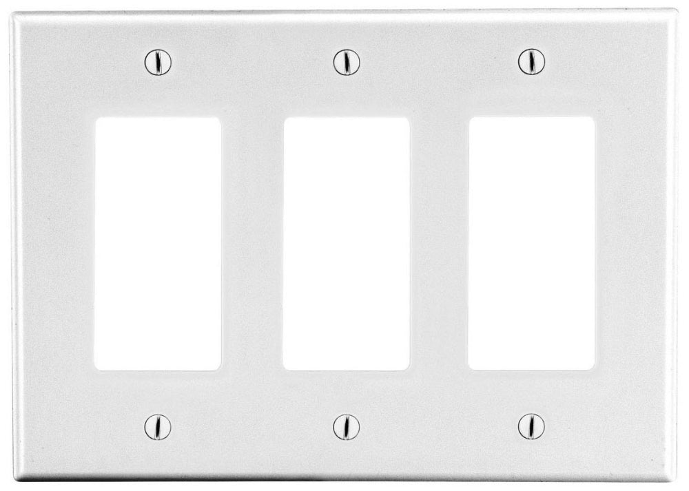 Hubbell P263W Wallplate, 3-G, 3 Gangs