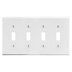 Hubbell P4W HUBBELL WALLPLATE, 4-G, 4 TOG, WH