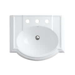 Kohler K-2287-8-0 Devonshire Vitreous China 3-Hole Single-Bowl Oval Pedestal Sink 24-1/8 inch