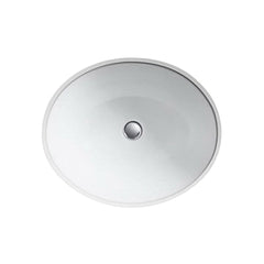 Kohler K-2205-0 Caxton Vitreous China Single-Bowl Oval Undermount Bathroom Sink 19-1/4 inch x 16-1/8 inch