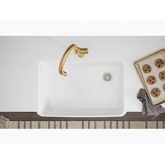 Kohler K-24268-0 Ironridge 34 inch x 22 inch Cast Iron Farmhouse Undermount Kitchen Sink