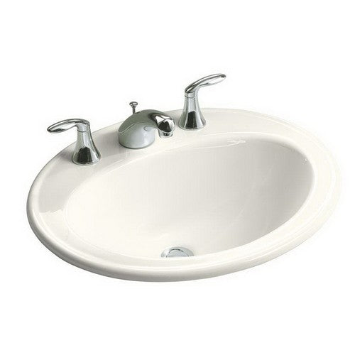 Kohler K-2196-8-96 Pennington 1-Basin Vitreous China Self-Rimming Countertop Lavatory 20-1/4 inch x 17-1/2 inch Biscuit