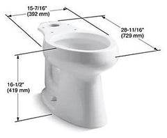 Kohler K-4199-0 Highline Elongated Toilet Bowl Only, White